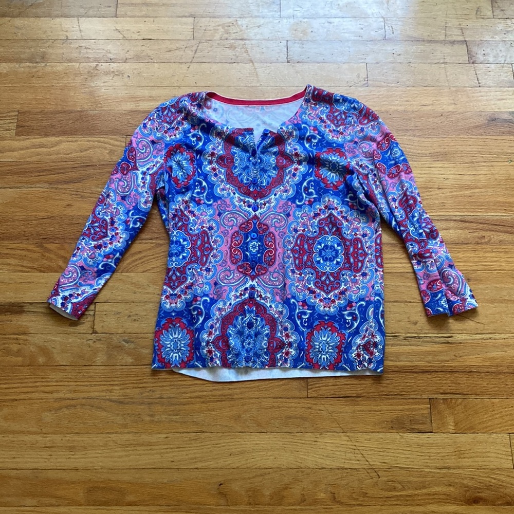 Bright Patterned Cardigan Sweater - image 1
